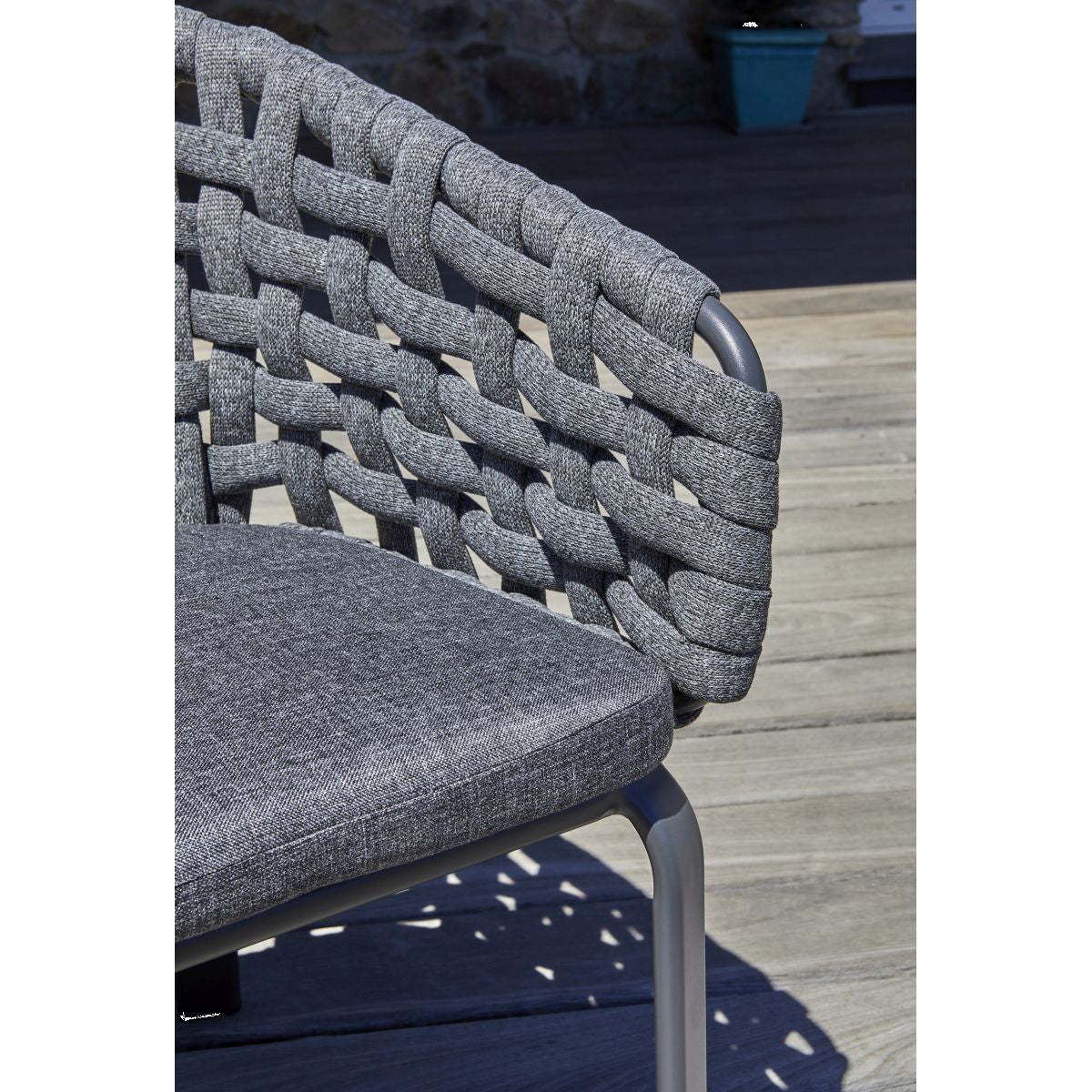 Ensemble table/chaises de jardin en aluminium et céramique 8 personnes CAMARGUE